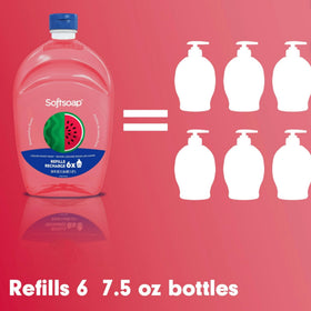 Softsoap bottle beside a ruler showing 50 fl oz scale for value