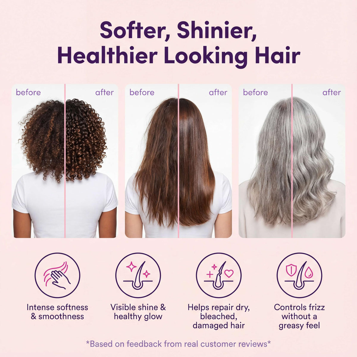 sohl-I.D. applying serum on dry hair, tames frizz and adds shine