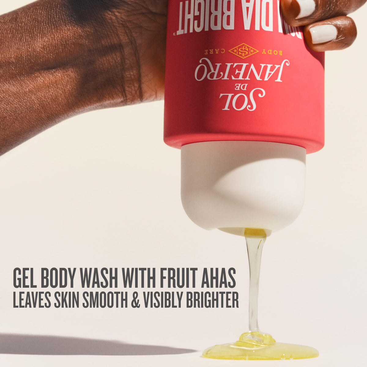 Sol de Janeiro refill pouch back label close-up showing instructions and benefits