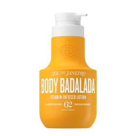 Sol de Janeiro front packaging showing bottle and Cheirosa 62 scent benefits