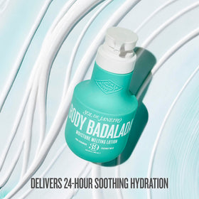 Sol de Janeiro lotion texture close-up demonstrating creamy milk-to-butter feel