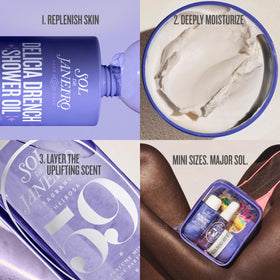 Sol de Janeiro Delícia Drench body butter open jar showing rich moisturizing formula