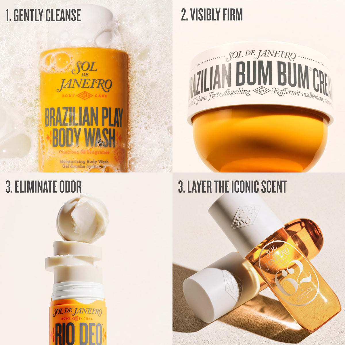 Sol de Janeiro Brazilian Bum Bum Cream tube detail showing fast-absorbing texture