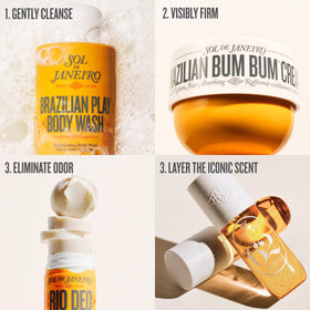 Sol de Janeiro Brazilian Bum Bum Cream tube detail showing fast-absorbing texture