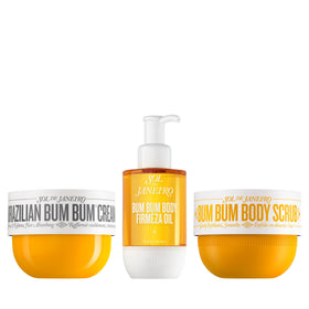 Sol de Janeiro bundle front packaging showing trio and scent benefits