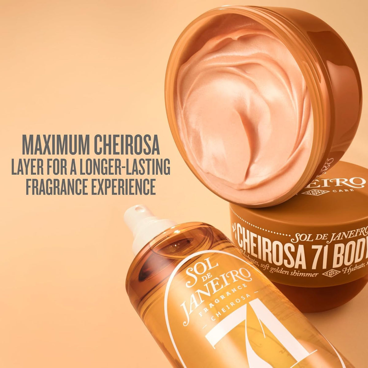 Sol de Janeiro cream texture closeup displaying hydrating golden shimmer