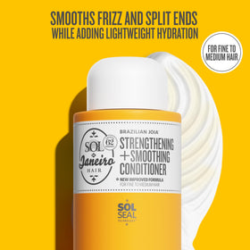 Sol de Janeiro conditioner pump and label highlighting easy dispensing