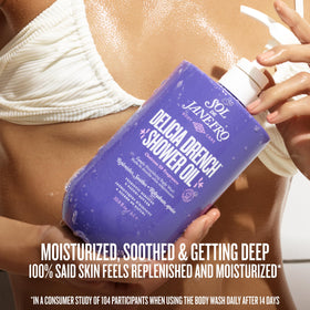 Sol de Janeiro foam in hands demonstrating gentle cleansing and softening
