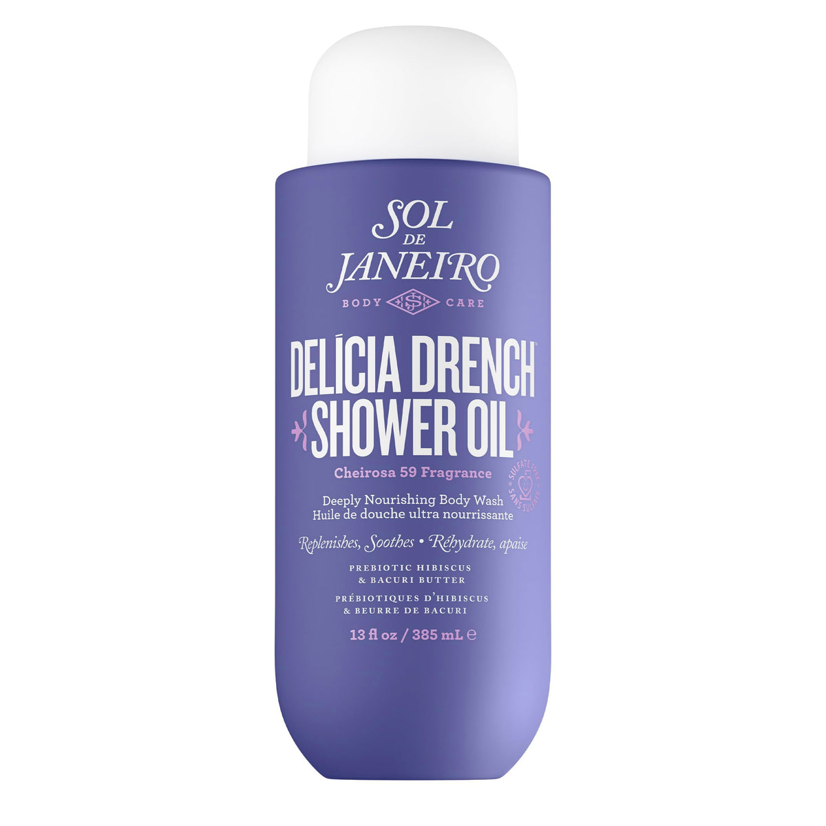 Sol de Janeiro front bottle showing Delicia Drench and inviting benefit
