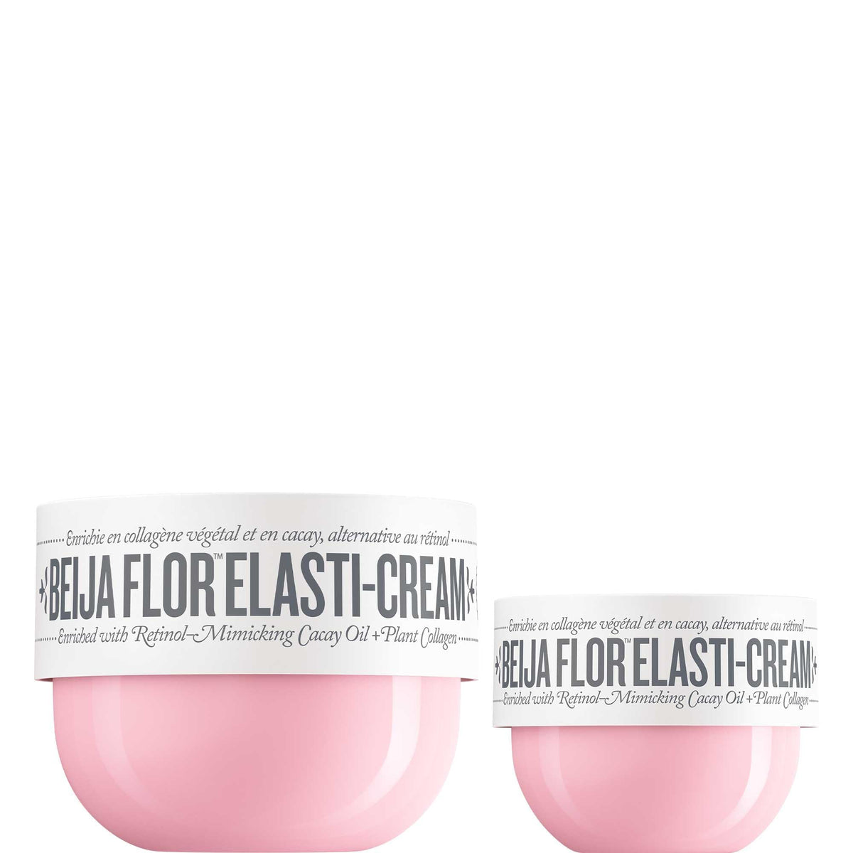 Sol de Janeiro Elasti-Cream front jar showing packaging and luxurious benefit