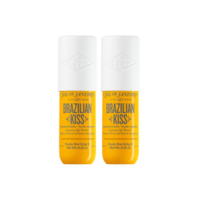 Sol de Janeiro front duo pack showing two lip balms and easy portability