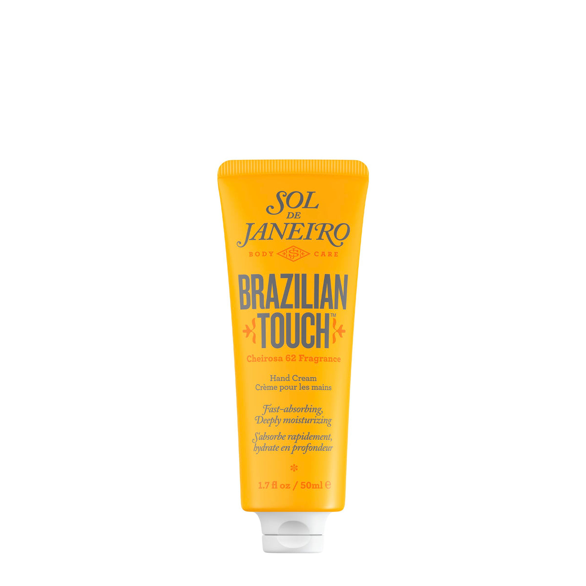 Sol de Janeiro front tube showing packaging and quick-absorbing benefit