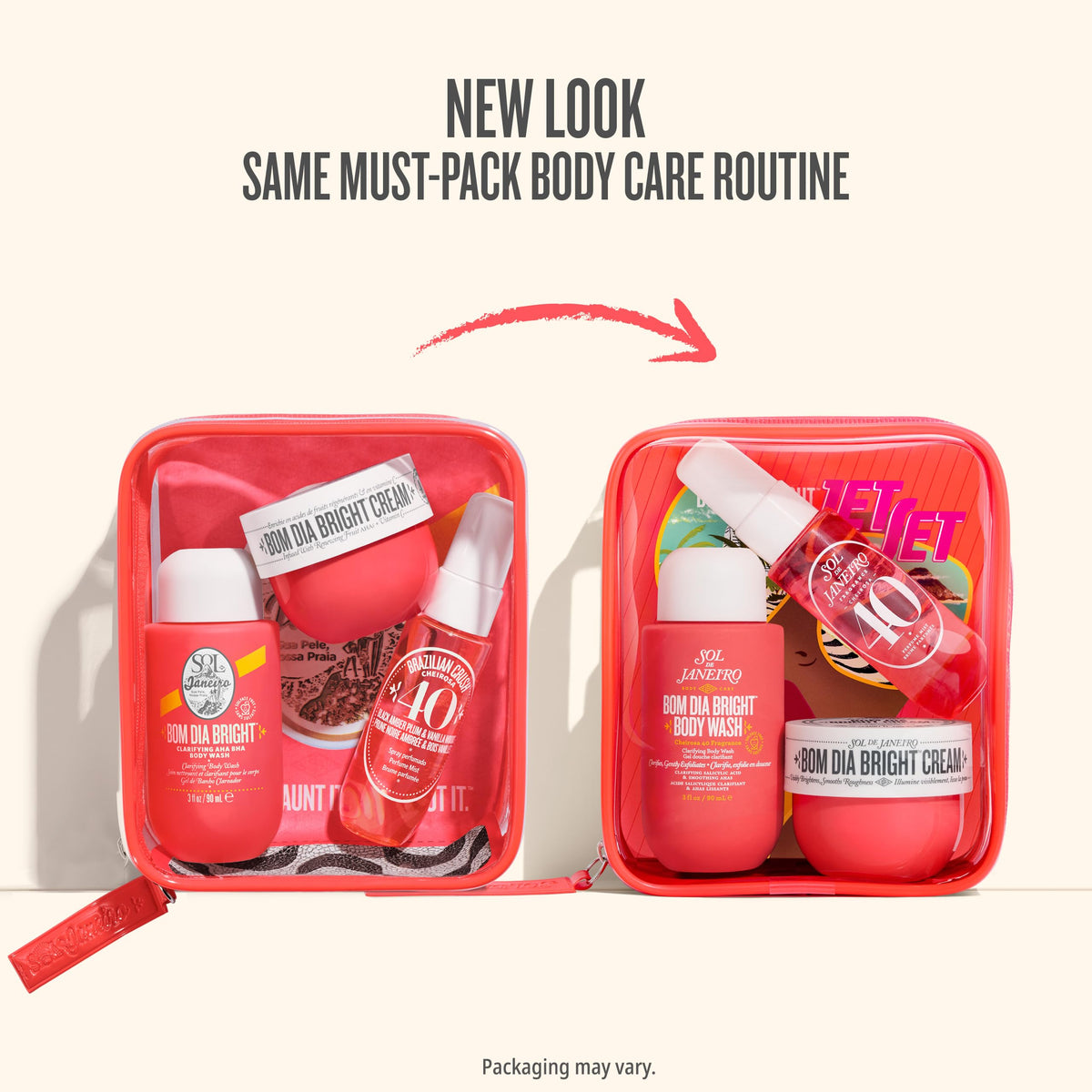 Sol de Janeiro kit on beach towel evoking travel-ready brightening ritual