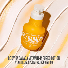 Close-up lotion texture for Sol de Janeiro showing lightweight absorption benefit