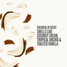 Sol de Janeiro Cheirosa 39 perfume mist label close-up showing scent notes and design