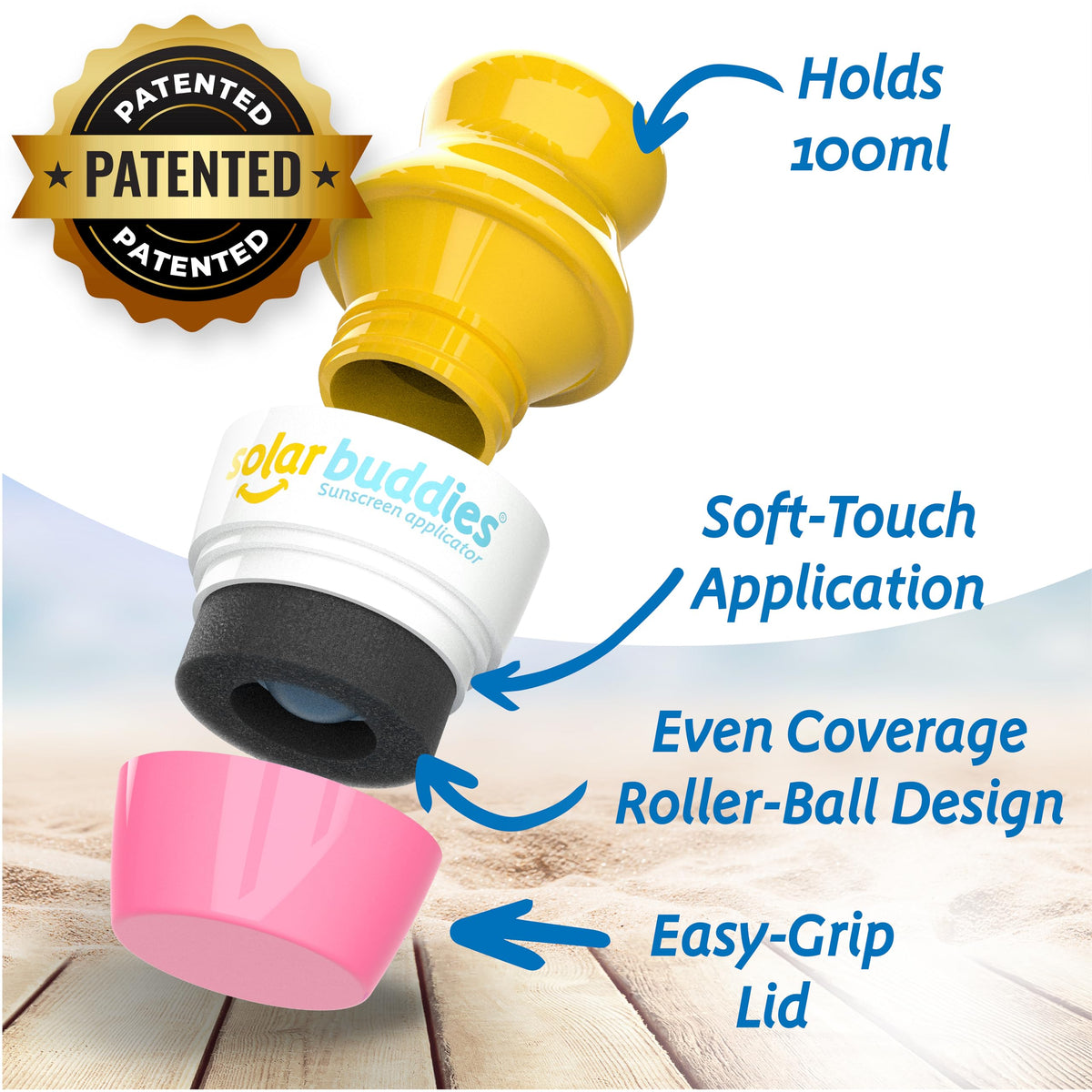 Solar Buddies in hand for scale, showing compact BPA-free design and grip