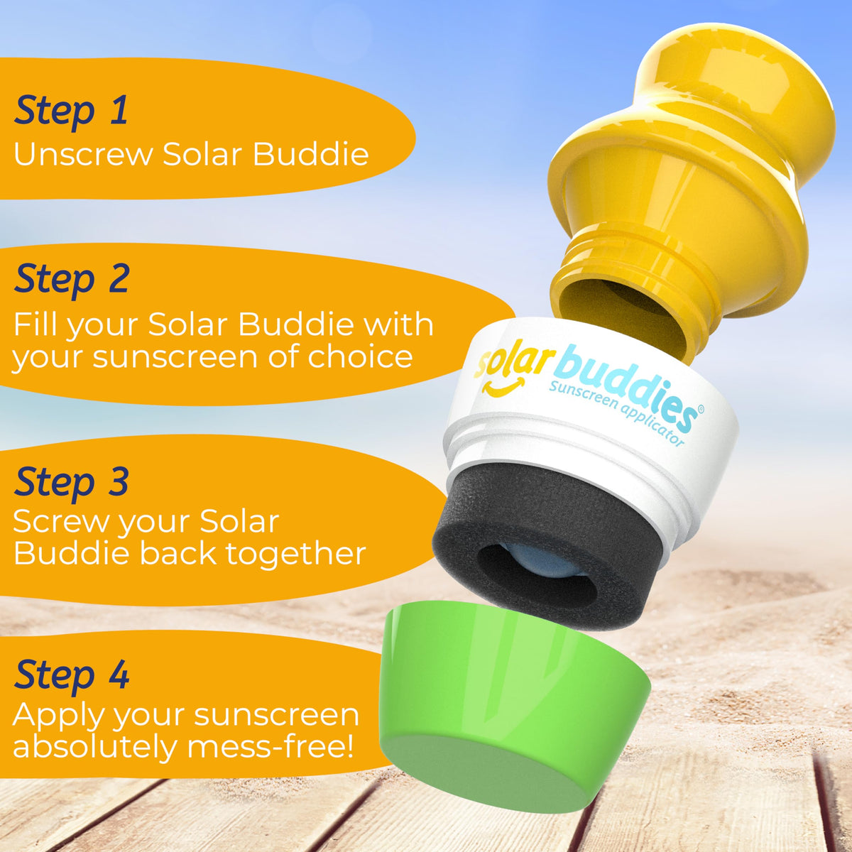 Solar Buddies replaceable sponge heads displayed for long-lasting use