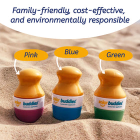 Solar Buddies in travel bag on beach showcasing compact convenience benefit