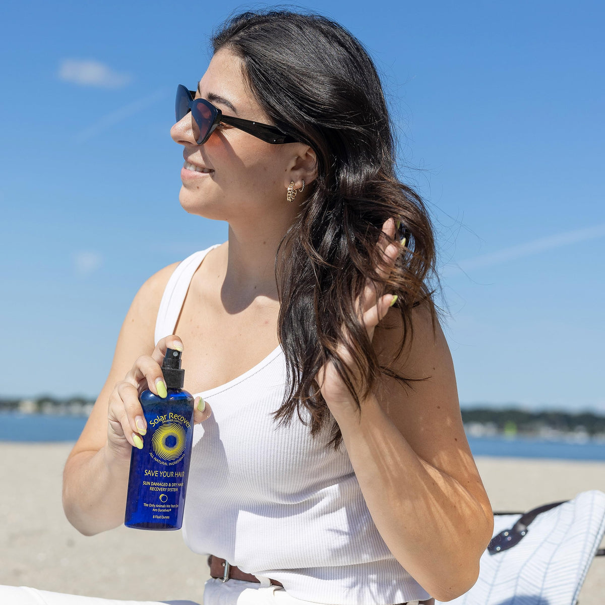 Solar Recover kit used by family on beach showing portability and convenience