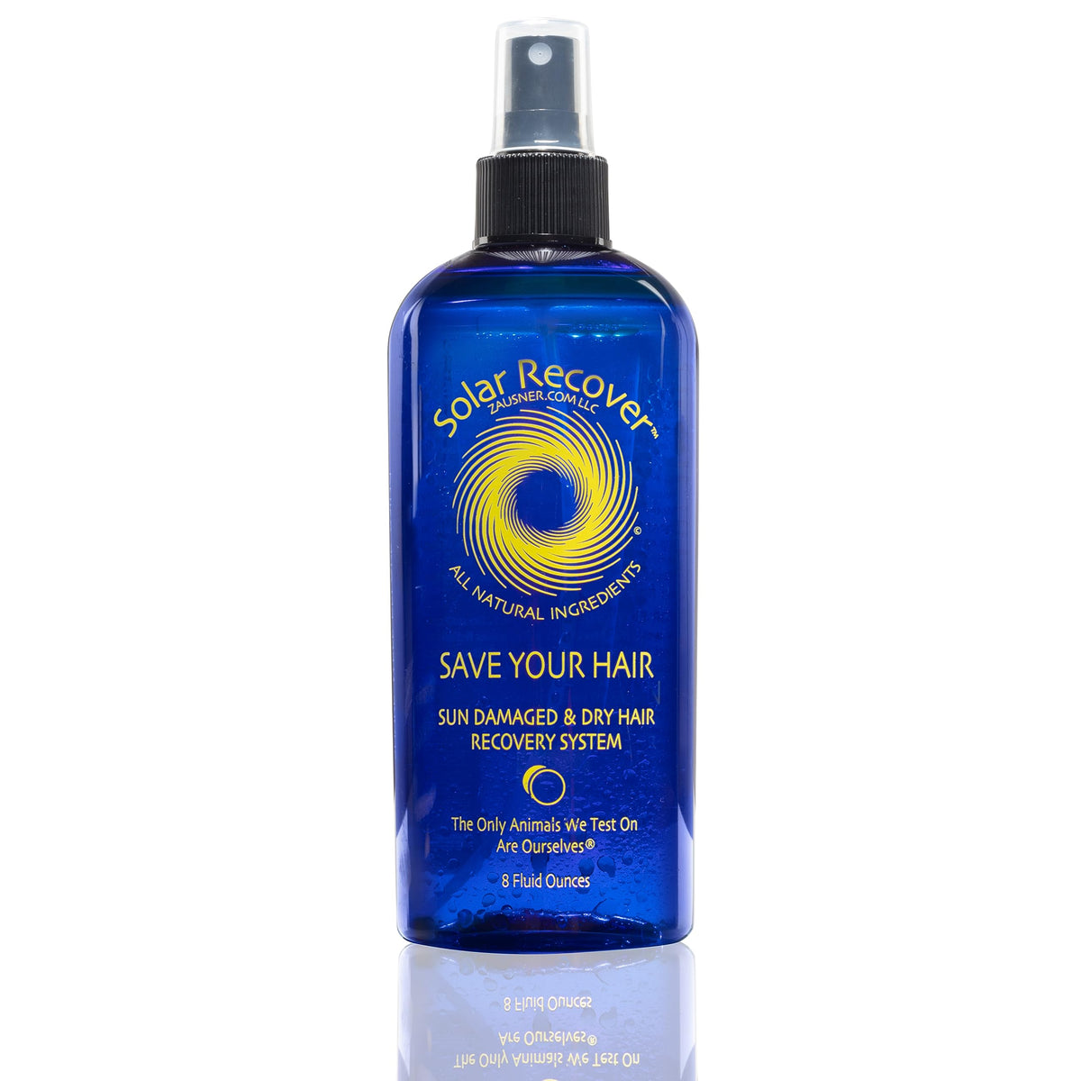 Solar Recover front packaging shows bottle and logo and travel-ready design