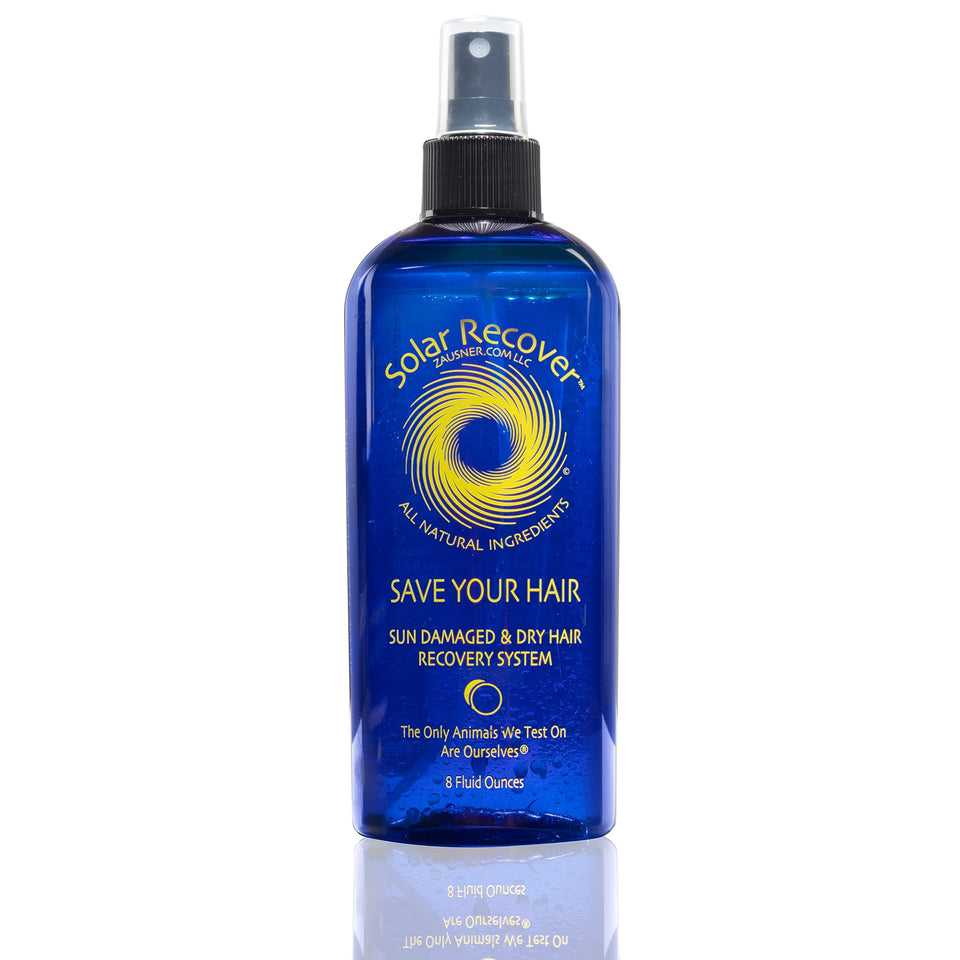 Solar Recover front packaging shows bottle and logo and travel-ready design