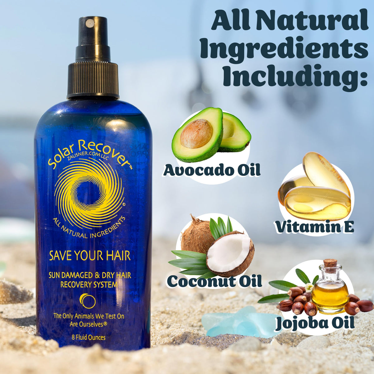 Solar Recover coconut ingredient focus conveys natural moisturizing properties