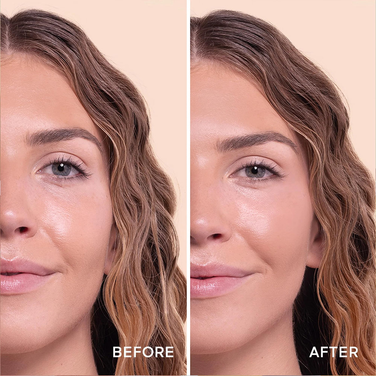Solara Suncare applied under concealer in a makeup routine for crease-free wear