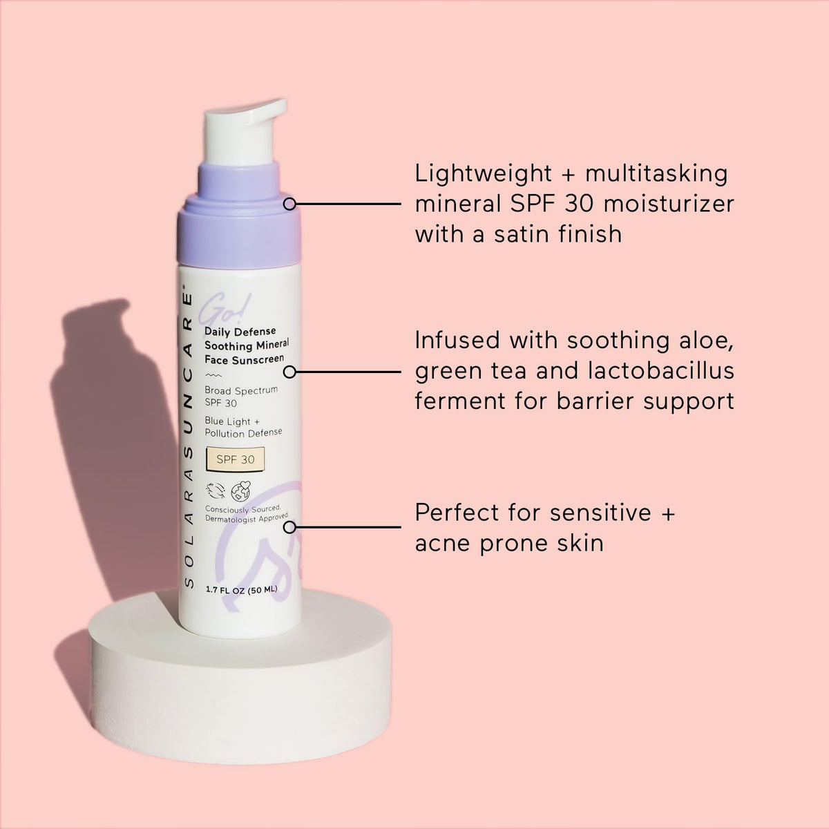 Solara Suncare application on face demonstrating smooth layering under makeup