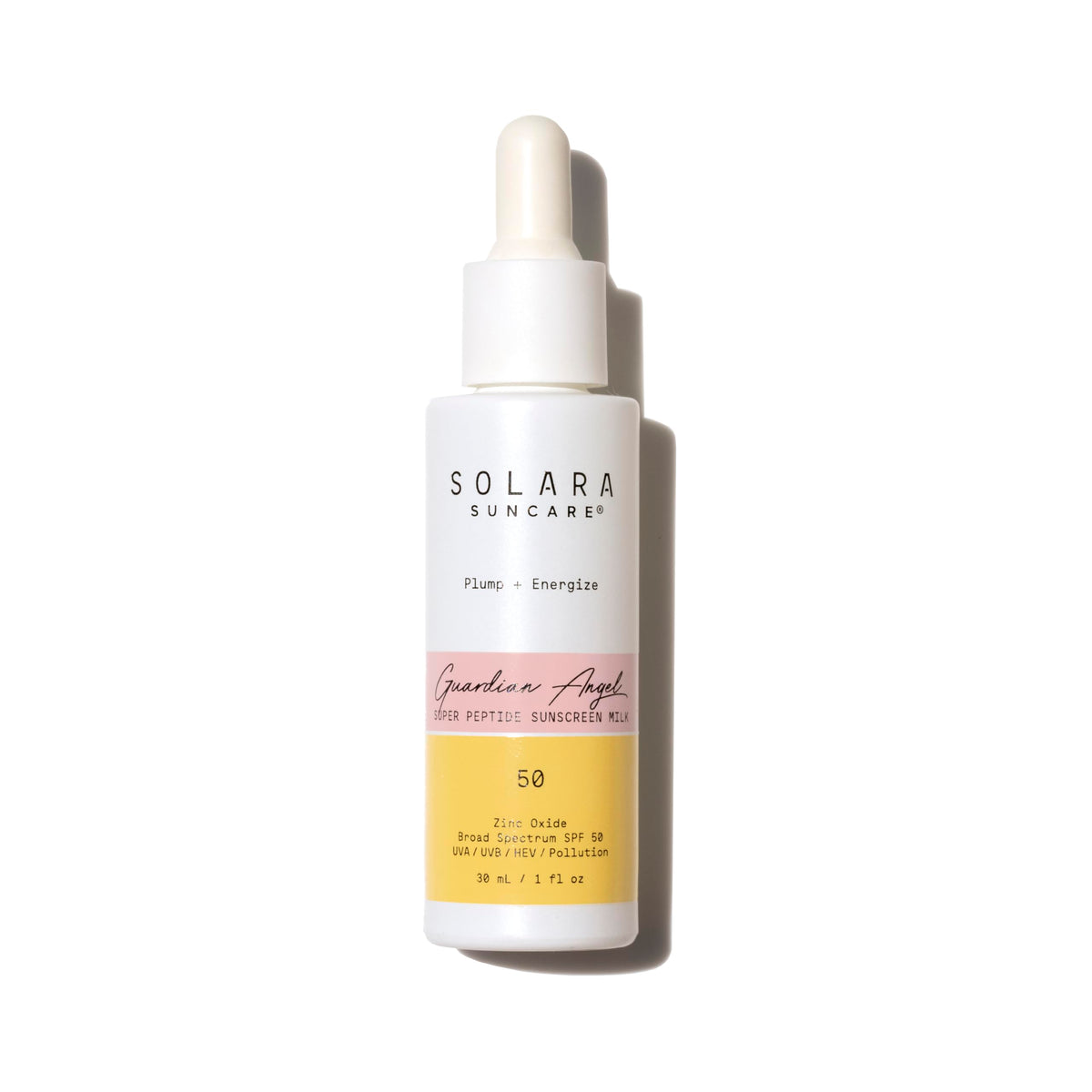 Solara Suncare front packaging showing SPF 50 and product name, protective benefit
