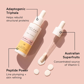 Solara Suncare layered under makeup demonstrating smooth finish benefit