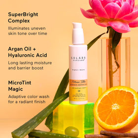 Solara Suncare label closeup showing ingredients and EWG Verified benefit