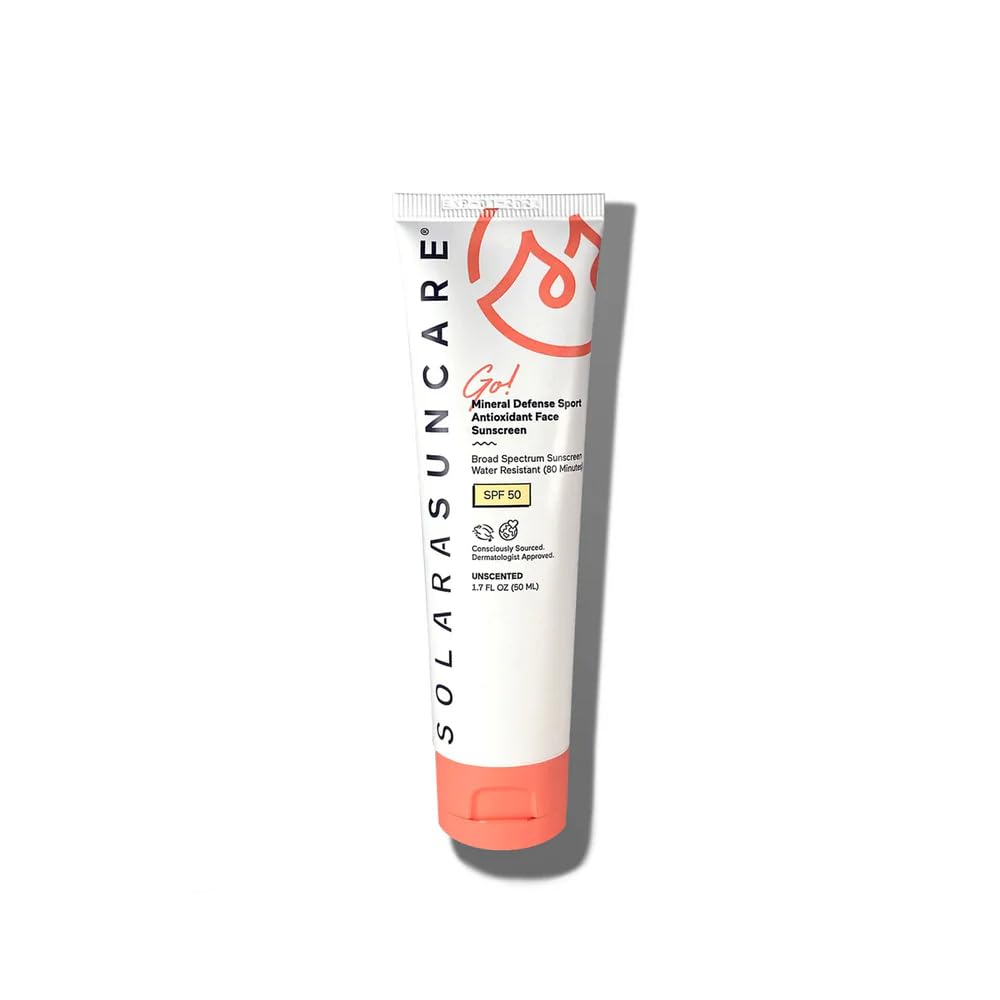 Solara Suncare front tube showing SPF 50 and compact travel size benefit