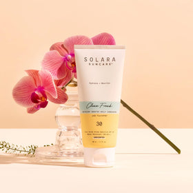 SOLARA SUNCARE cream texture close-up demonstrating smooth hydration