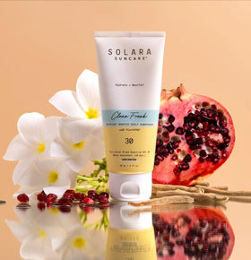 SOLARA SUNCARE splash demonstrating water resistance up to 40 minutes