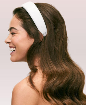 Solaris Laboratories NY headband on bathroom counter illustrating daily routine integration