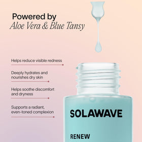 Solawave application on neck illustrating even spread and comfortable wand movement