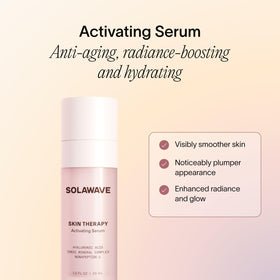 Solawave refill bottle close-up highlighting nozzle and label for easy use