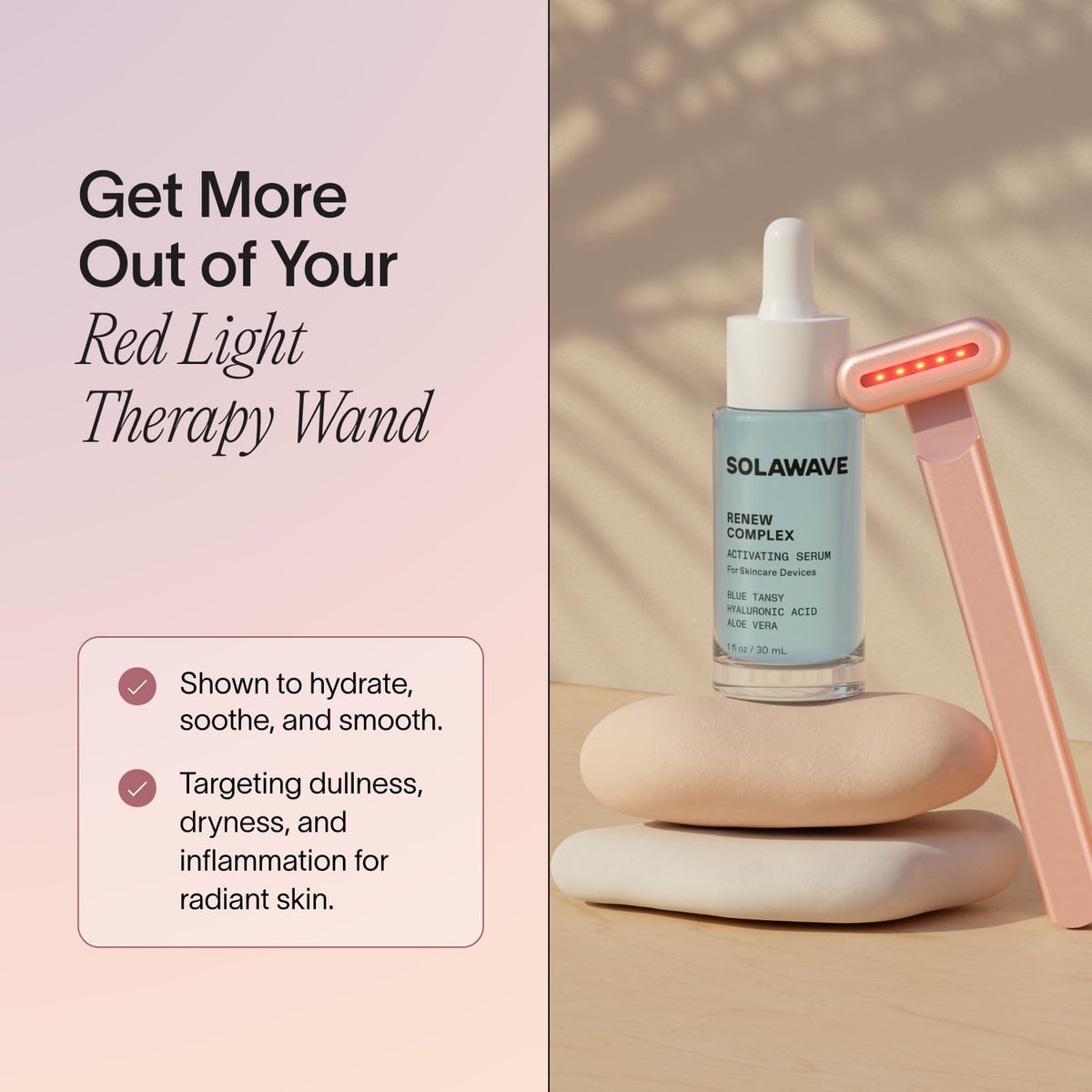 Solawave clear serum droplet texture demonstrating hydration