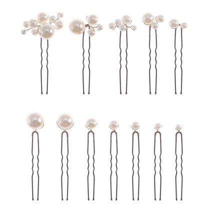SOLENY front view of boxed 12 pearl hair pins showing complete set benefit