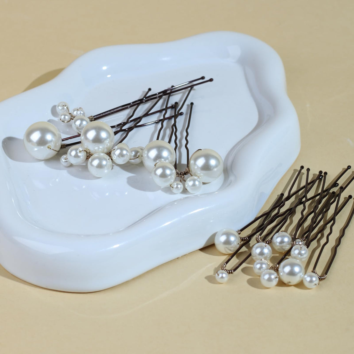 SOLENY bride holding pins before ceremony showcasing practical beauty