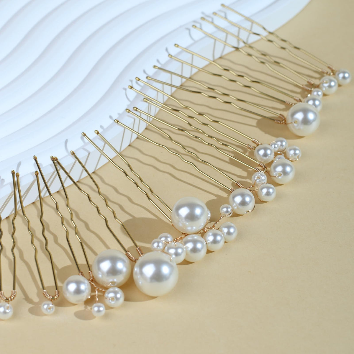 SOLENY pins styled in bridal updo adding elegant finishing touch