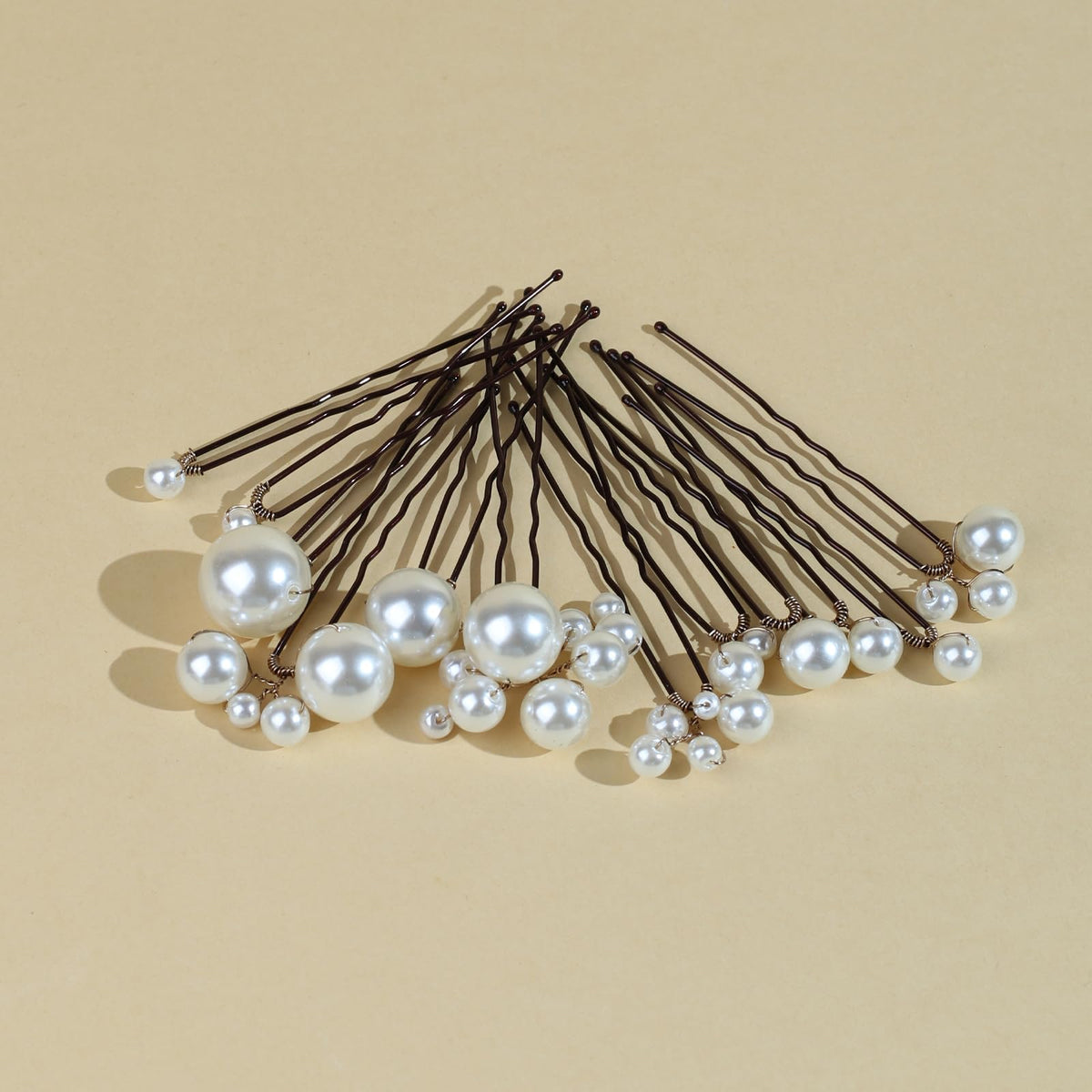 SOLENY pearl pins placed in bridal updo adding elegant finishing touch