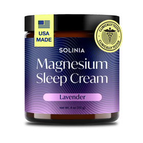 Solinia jar front label showing lavender and calming sleep benefit