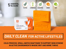 Solpri Shield in-use under shower for post-workout cleansing and odor control