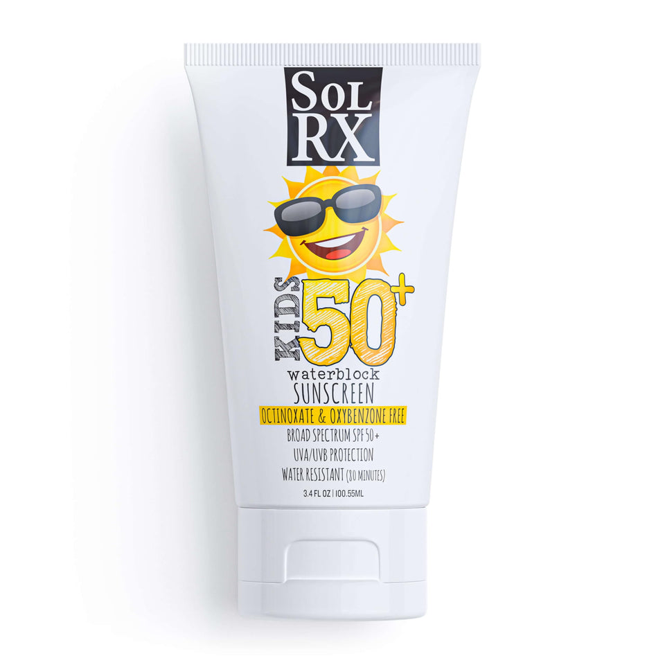 SolRX front packaging showing SPF 50 and reef-safe benefit