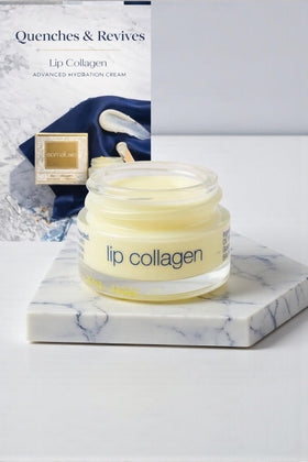Somaluxe applicator on lower lip showing smoothing and shine benefit
