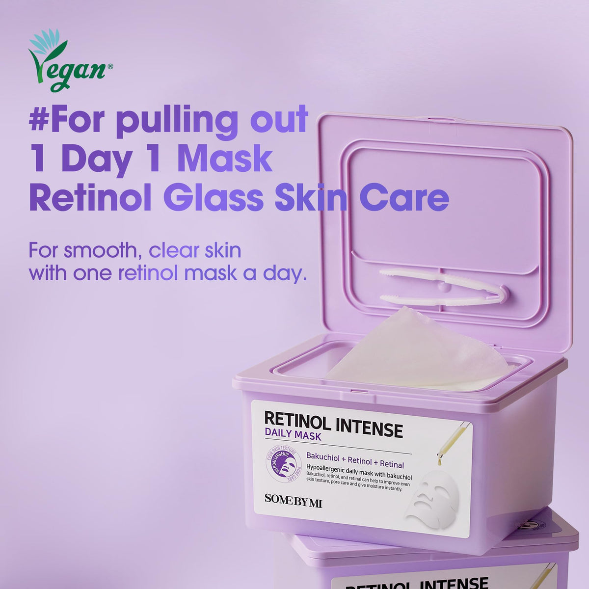 SOME BY MI single sheet unfolded showing thin mask and quick application benefit