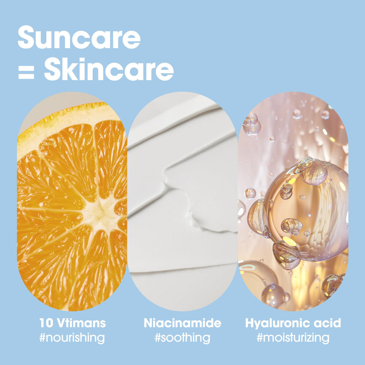 SOME BY MI sunscreen on face with no white cast and natural finish