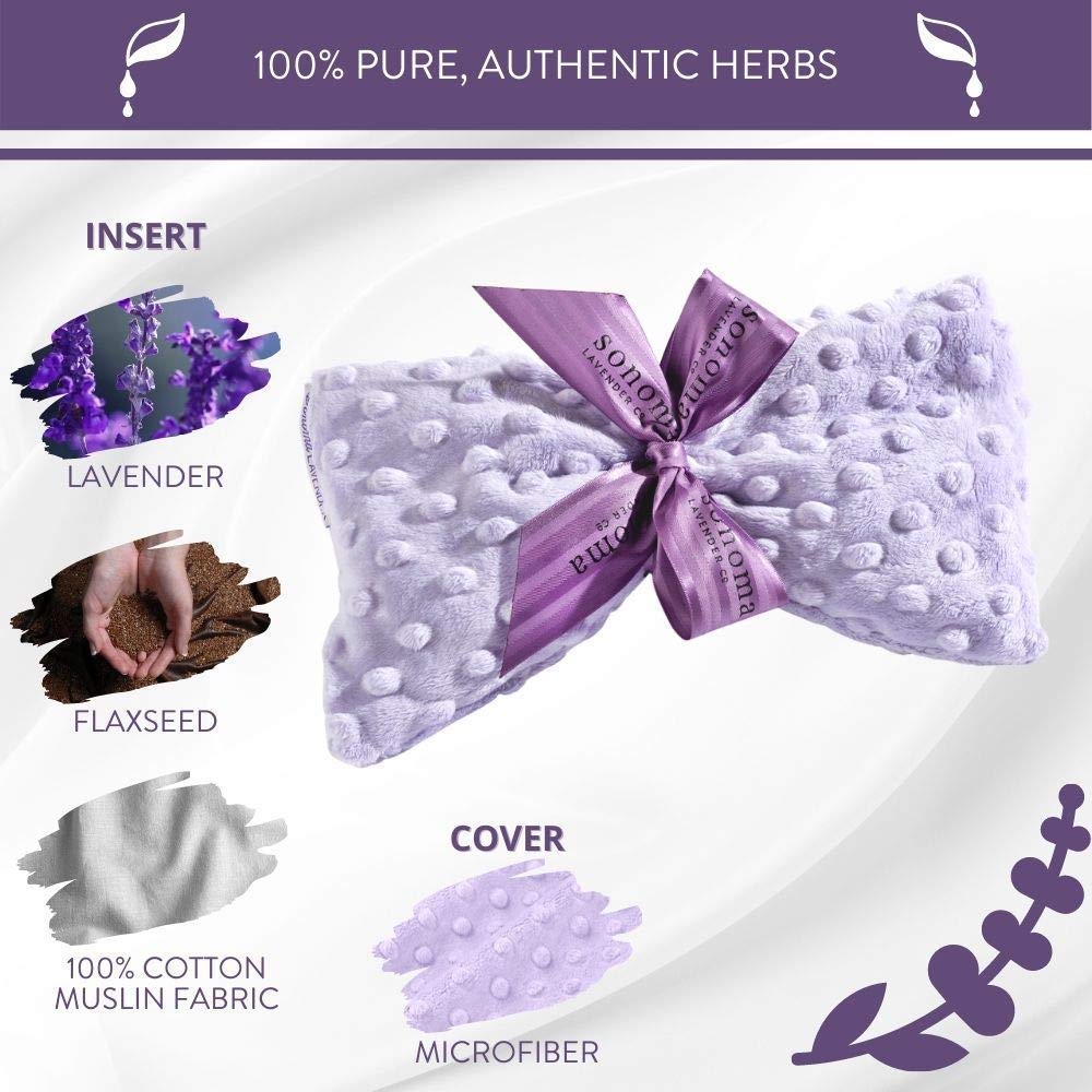 Sonoma Lavender mask held in hand to show compact size and travel-friendly benefit