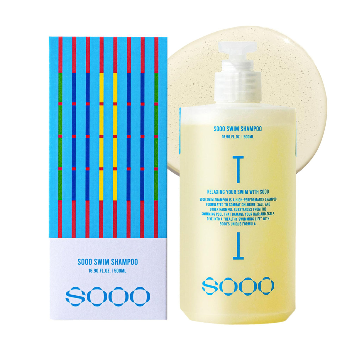 SOOO front packaging showing bottle and label, clear benefit of chlorine removal